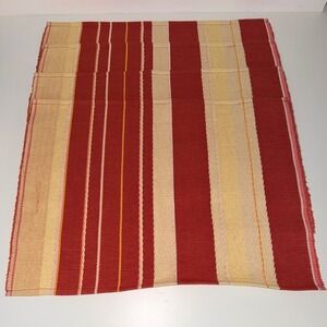 Martha Stewart Collection Cotton‎ Table Placemats Red Yellow Stripe Woven